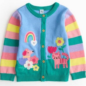 Bright Novelty Cat Stripe Cardigan 3-4 years